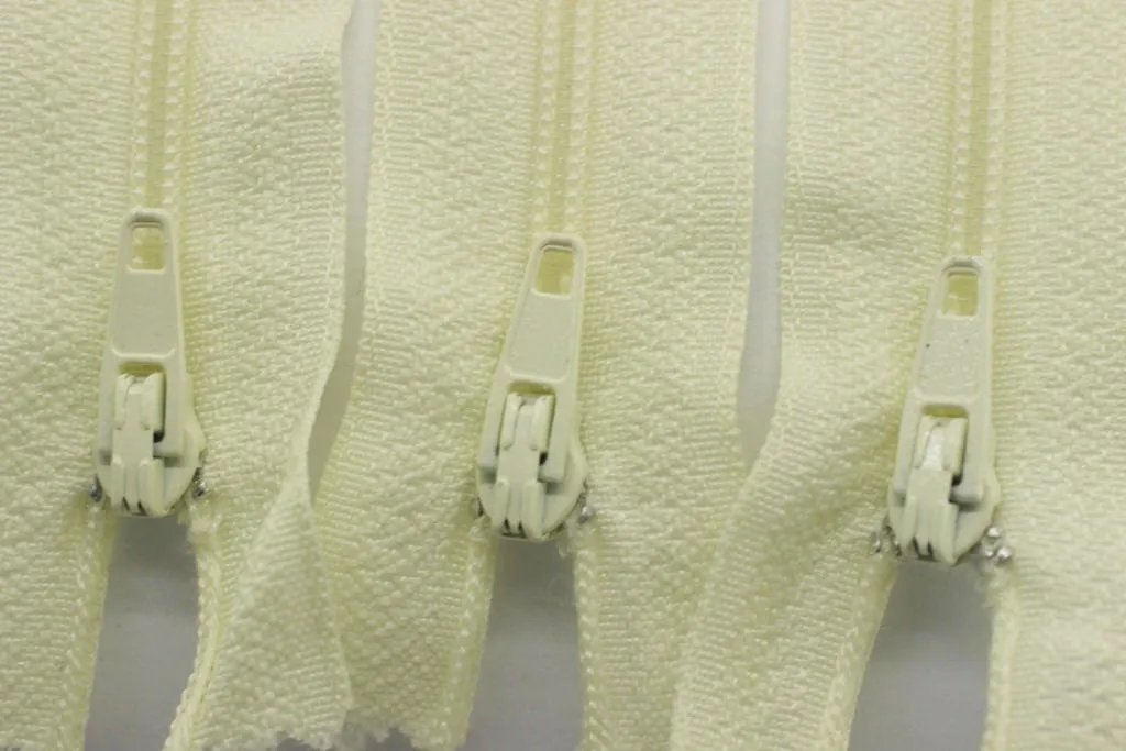 10 pcs Off White Closed Zippers, 18-60cm (7-23inches) zipper, pants zipper, zipper for pants, lightweight zipper, dress zipper, zippers