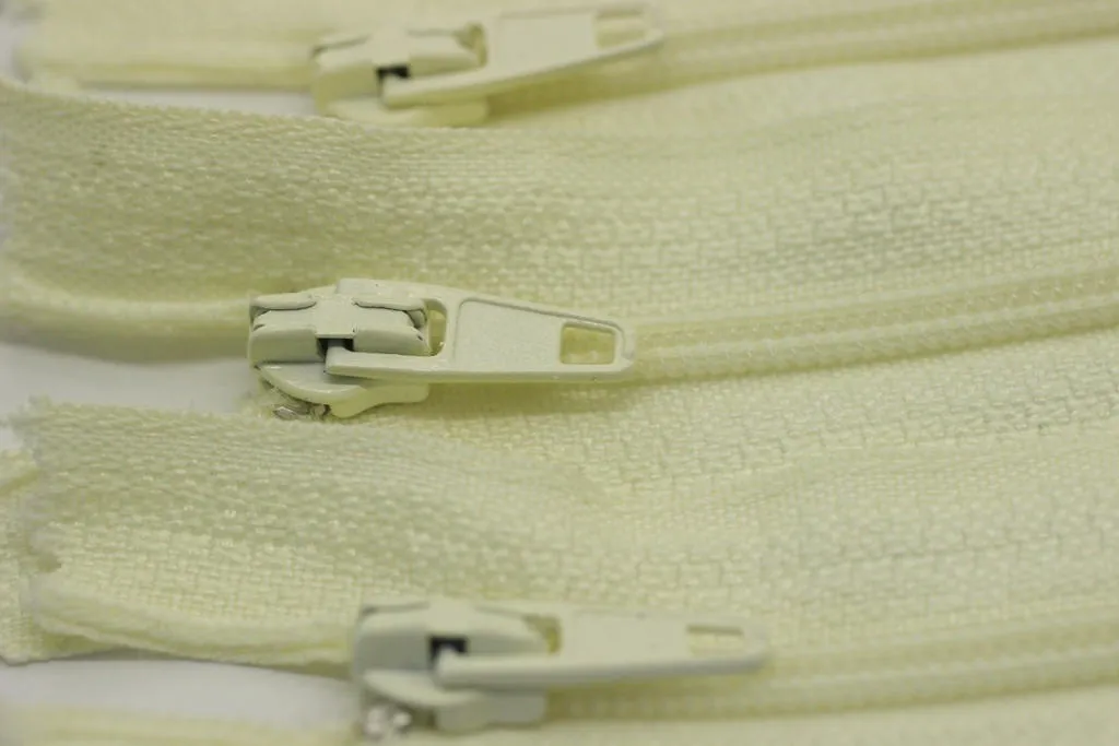 10 pcs Off White Closed Zippers, 18-60cm (7-23inches) zipper, pants zipper, zipper for pants, lightweight zipper, dress zipper, zippers