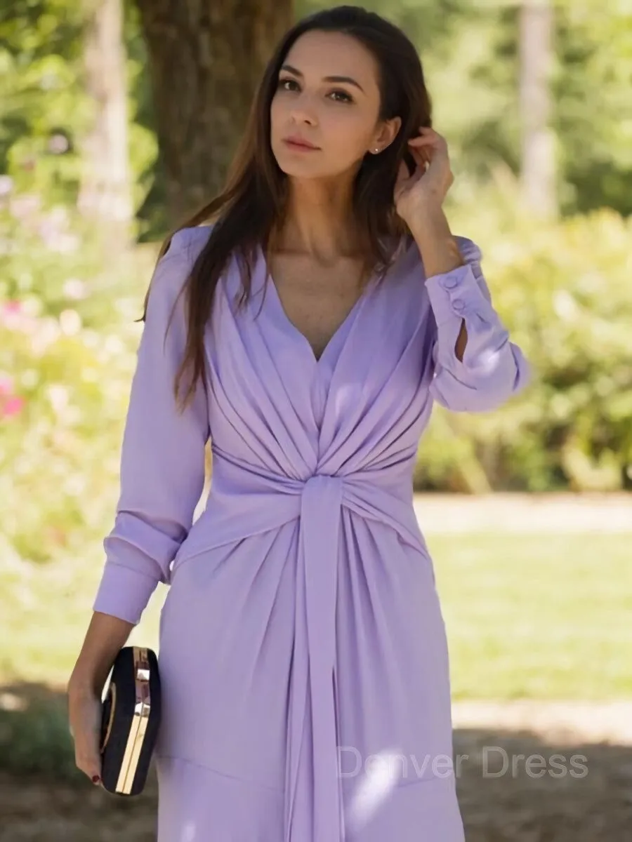 A-Line V-neck Ankle-Length Jersey Mother of the Bride Dresses With Ruffles