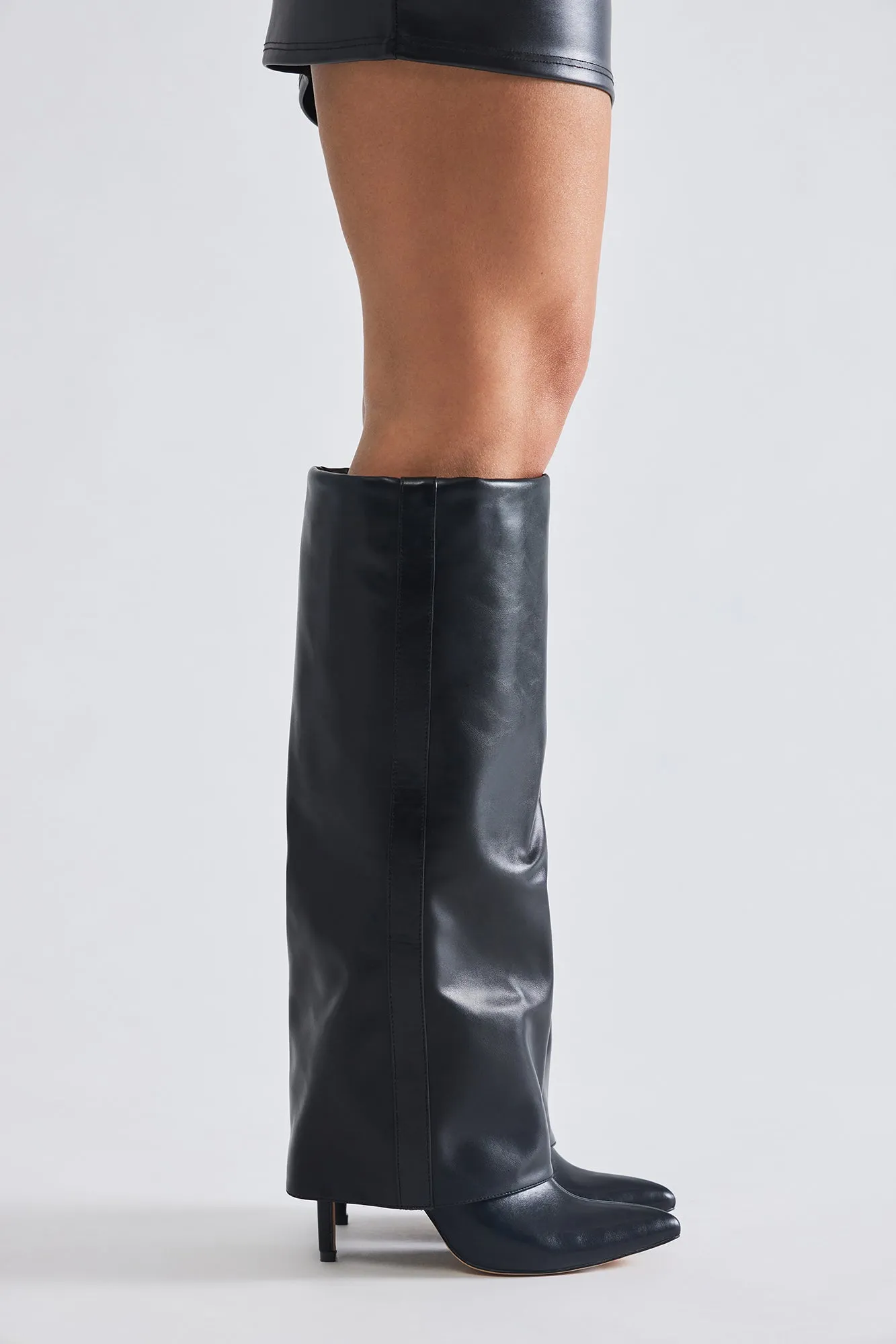 Always A Baddie Knee High Heeled Boots - Black