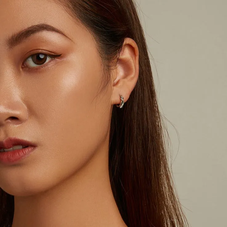 Amazing Pure S925 Silver Snake Earrings