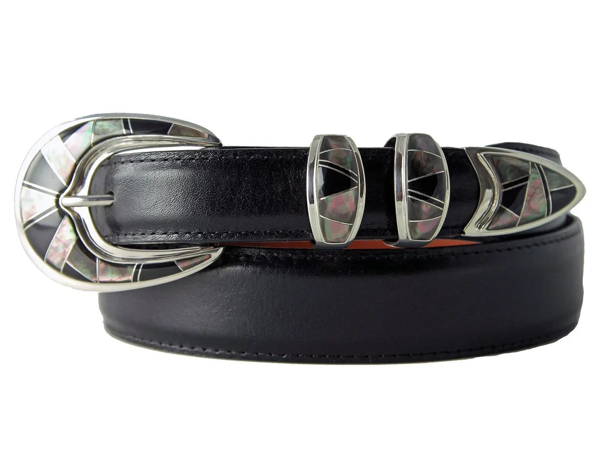 B G Mudd 11 Grey MOP & Onyx Buckle Set 1.0