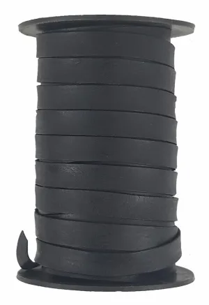 Black Flat Decorative leather cord 10 mm x 2 mm