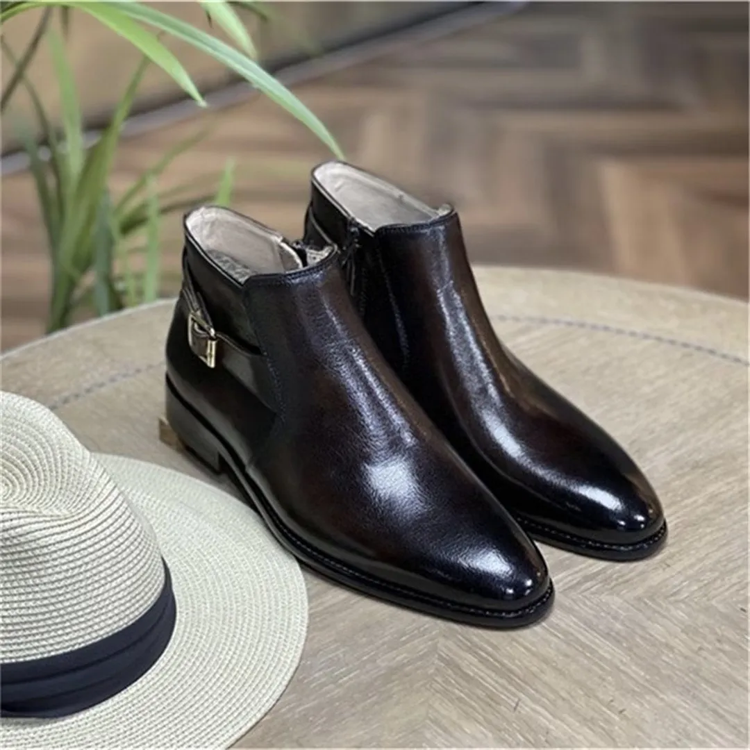 Classic Men's Round-Toe Ankle Boots