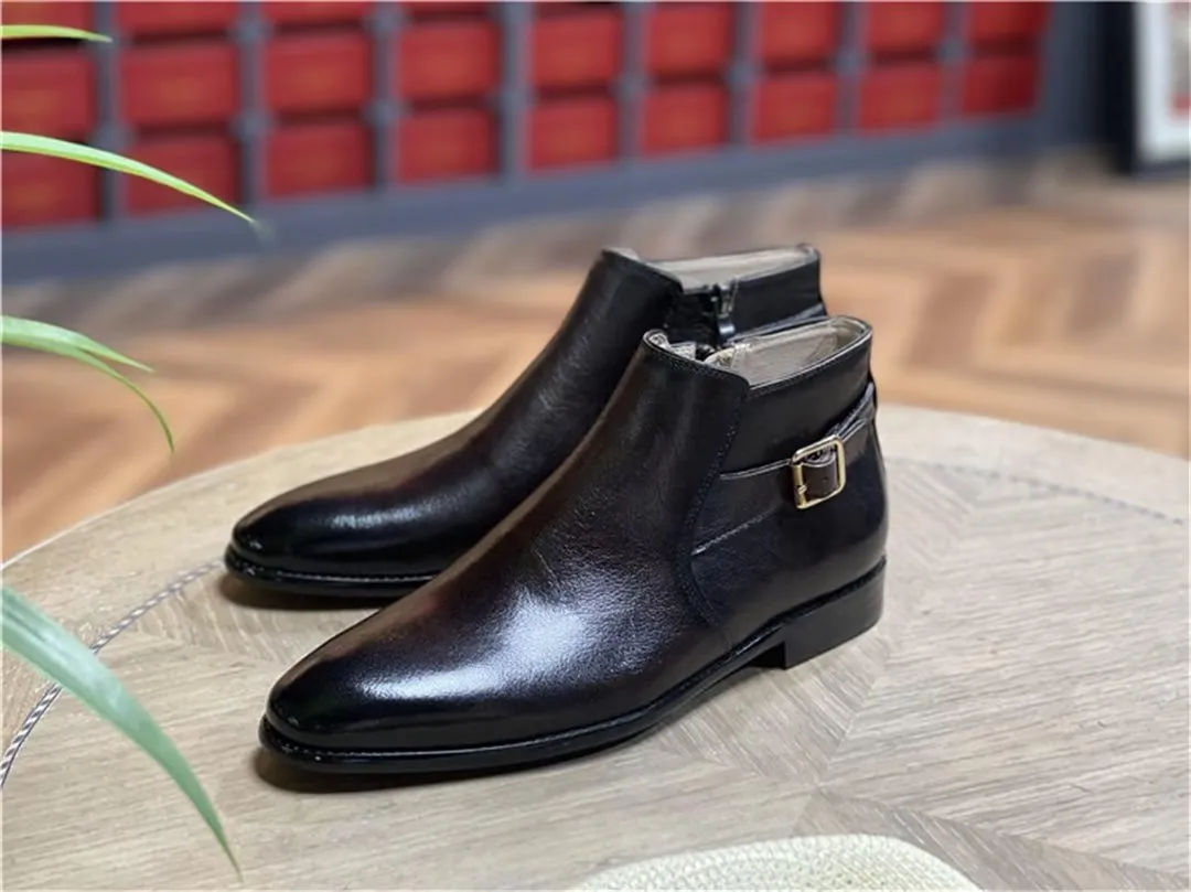 Classic Men's Round-Toe Ankle Boots