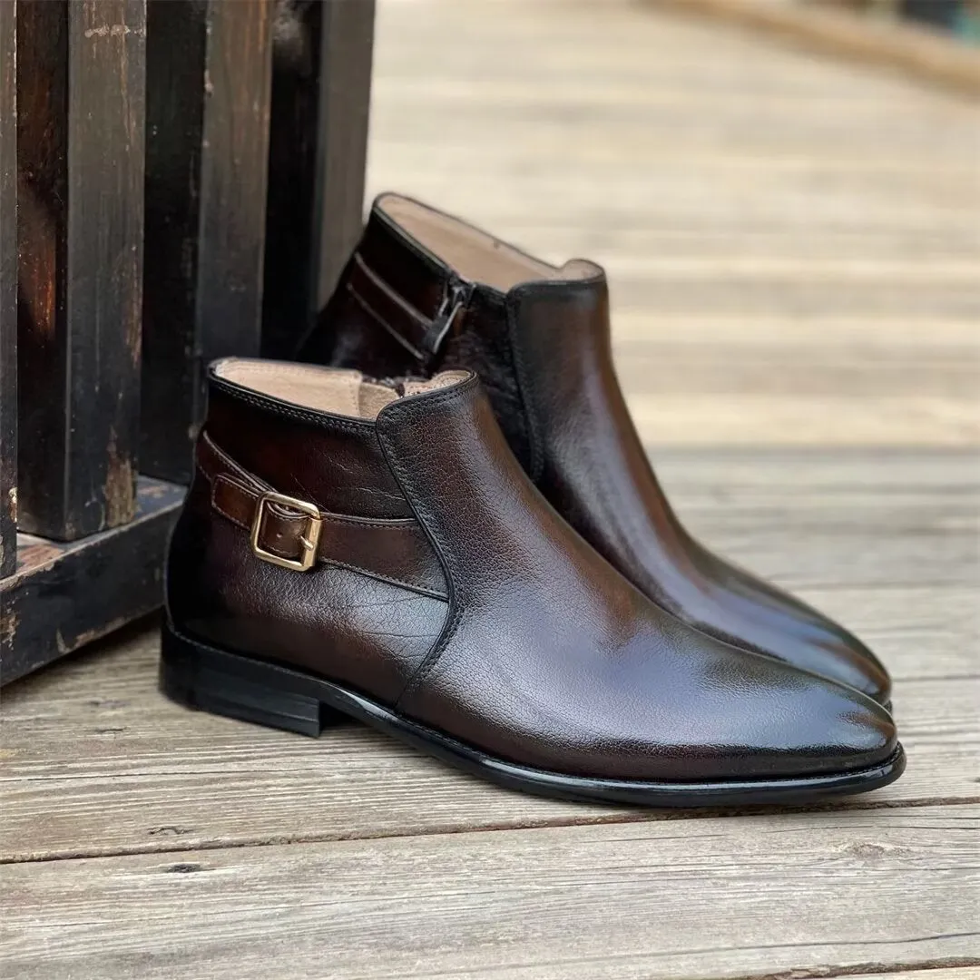 Classic Men's Round-Toe Ankle Boots