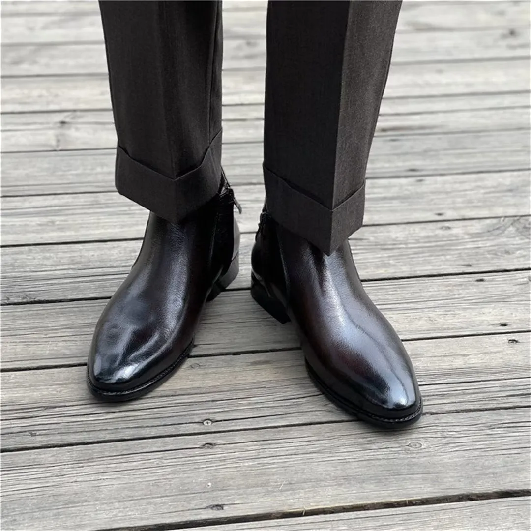 Classic Men's Round-Toe Ankle Boots