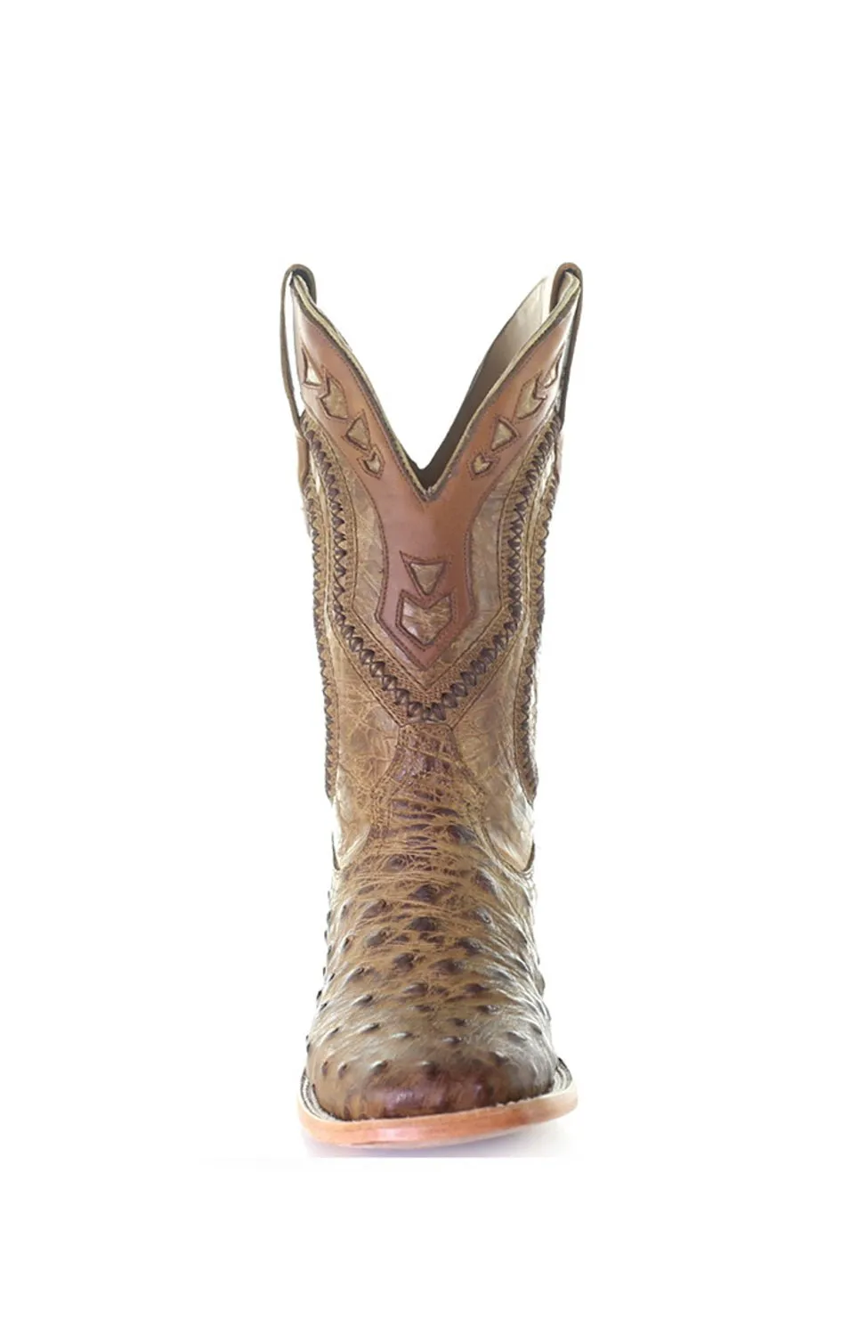 Corral Mens Orix Overlay Cowboy Boots Ostrich Saddle Tan