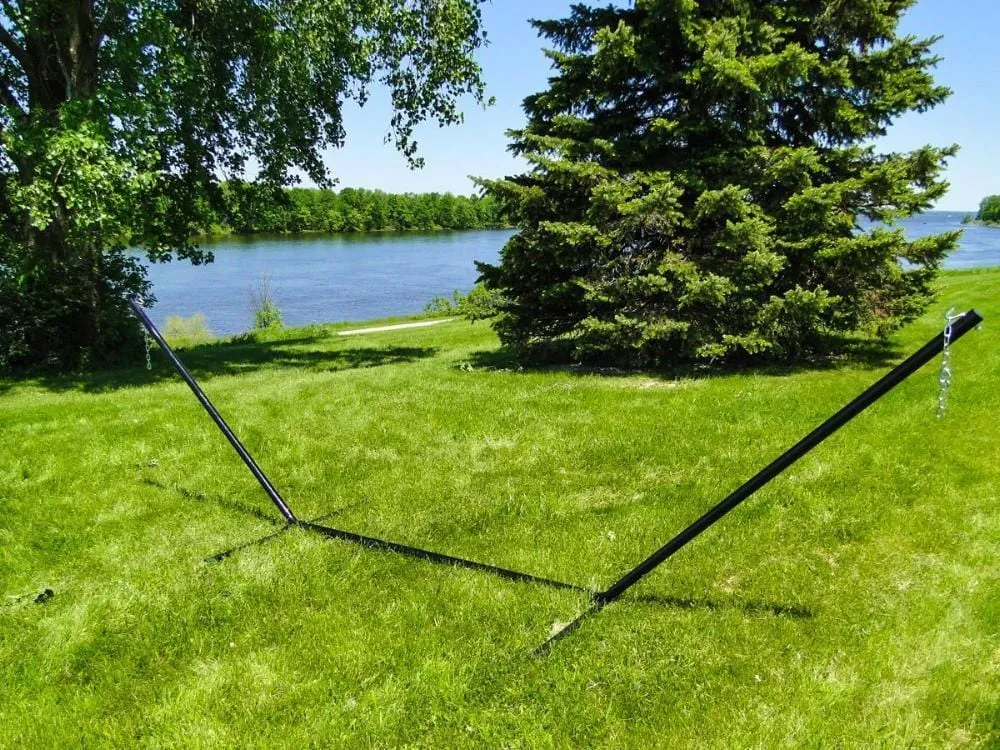 Cotton Rope Hammock with 3-Beam Stand