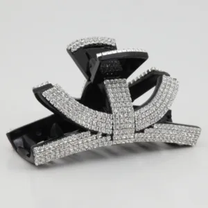 Curve Straight Neptune Symbol Cubic Decorative hair claw -Rhinestone series-15
