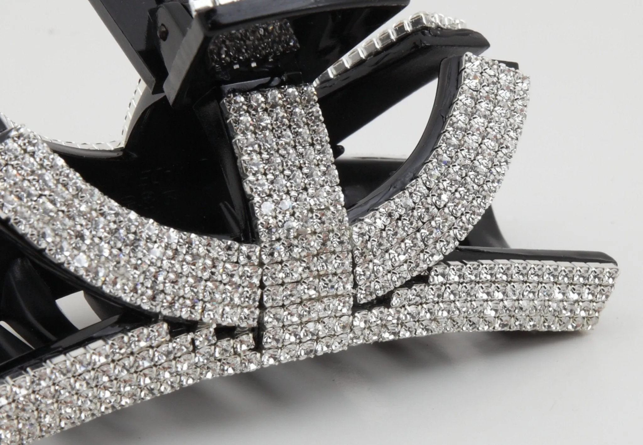 Curve Straight Neptune Symbol Cubic Decorative hair claw -Rhinestone series-15
