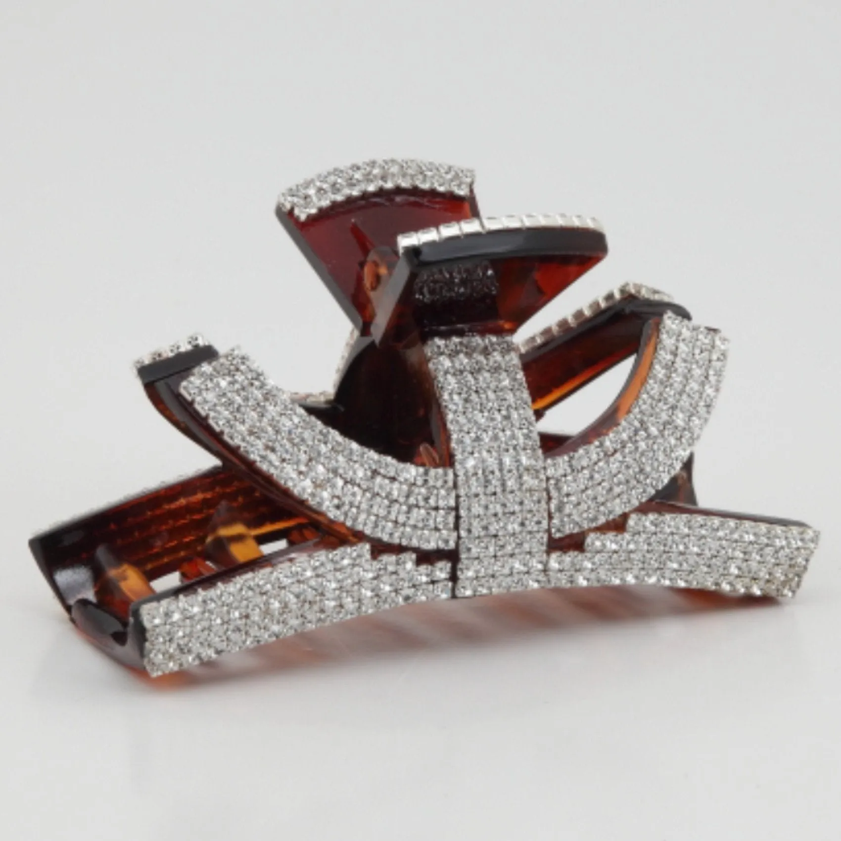 Curve Straight Neptune Symbol Cubic Decorative hair claw -Rhinestone series-15
