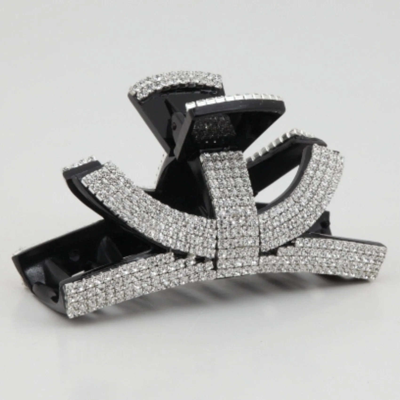 Curve Straight Neptune Symbol Cubic Decorative hair claw -Rhinestone series-15