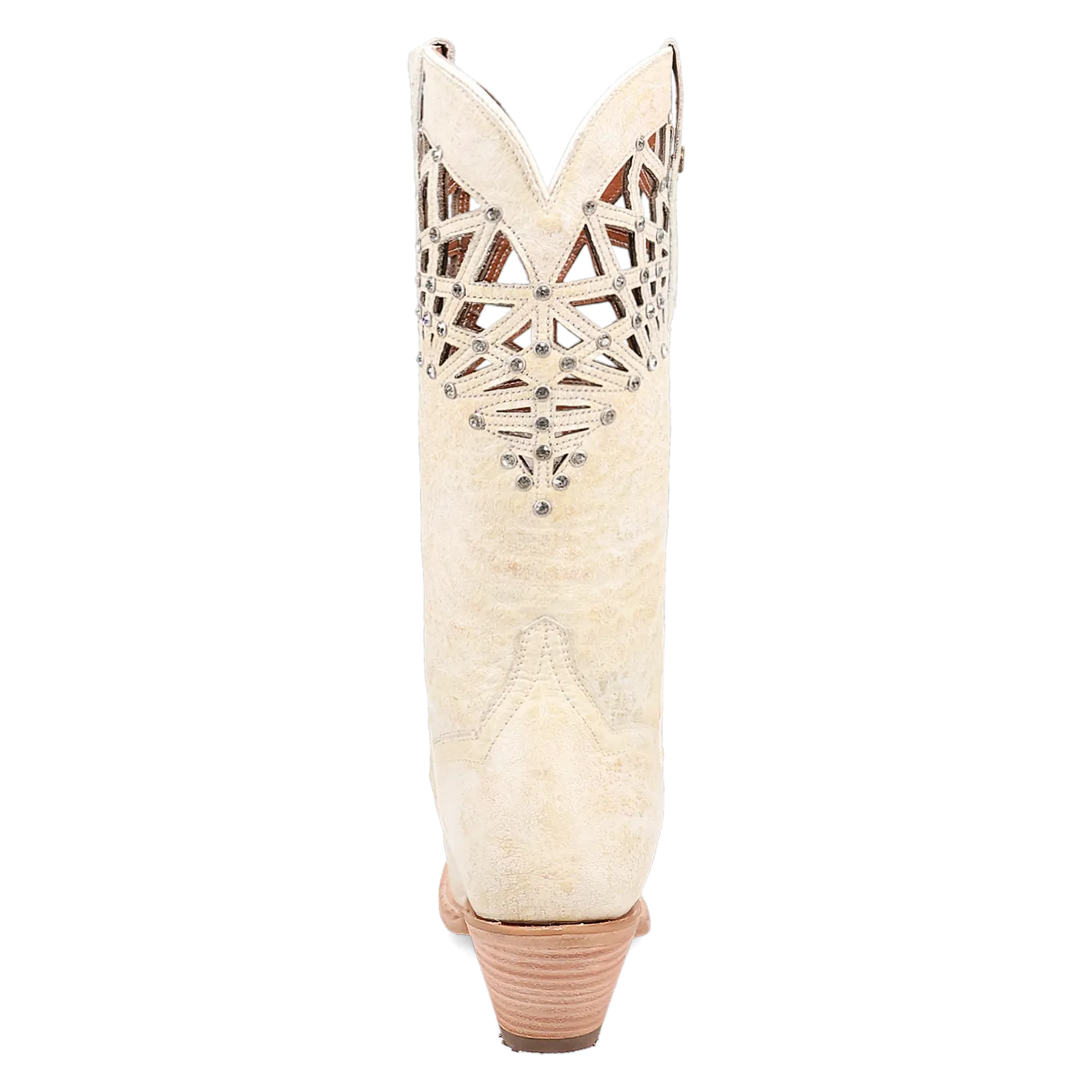 Dan Post Ladies Bone Miley Snip Toe Boots with Cutout & Crystal Embellished Tops