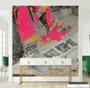 Dance with Me Cowgirl Mural: Modern Western Photo Art in Bold Colors
