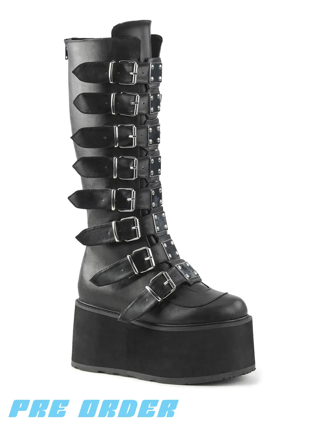 DEMONIA DAMNED-318 - BLACK VEGAN LEATHER ✰ PRE ORDER ✰