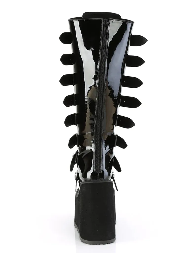 DEMONIA SWING-815WC - BLACK PATENT - WIDE CALF ✰ PRE ORDER ✰