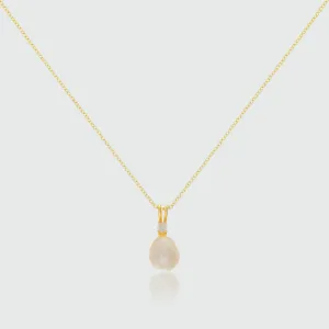 Drayton White Pearl & Cubic Zirconia Yellow Gold Vermeil Oval Pendant