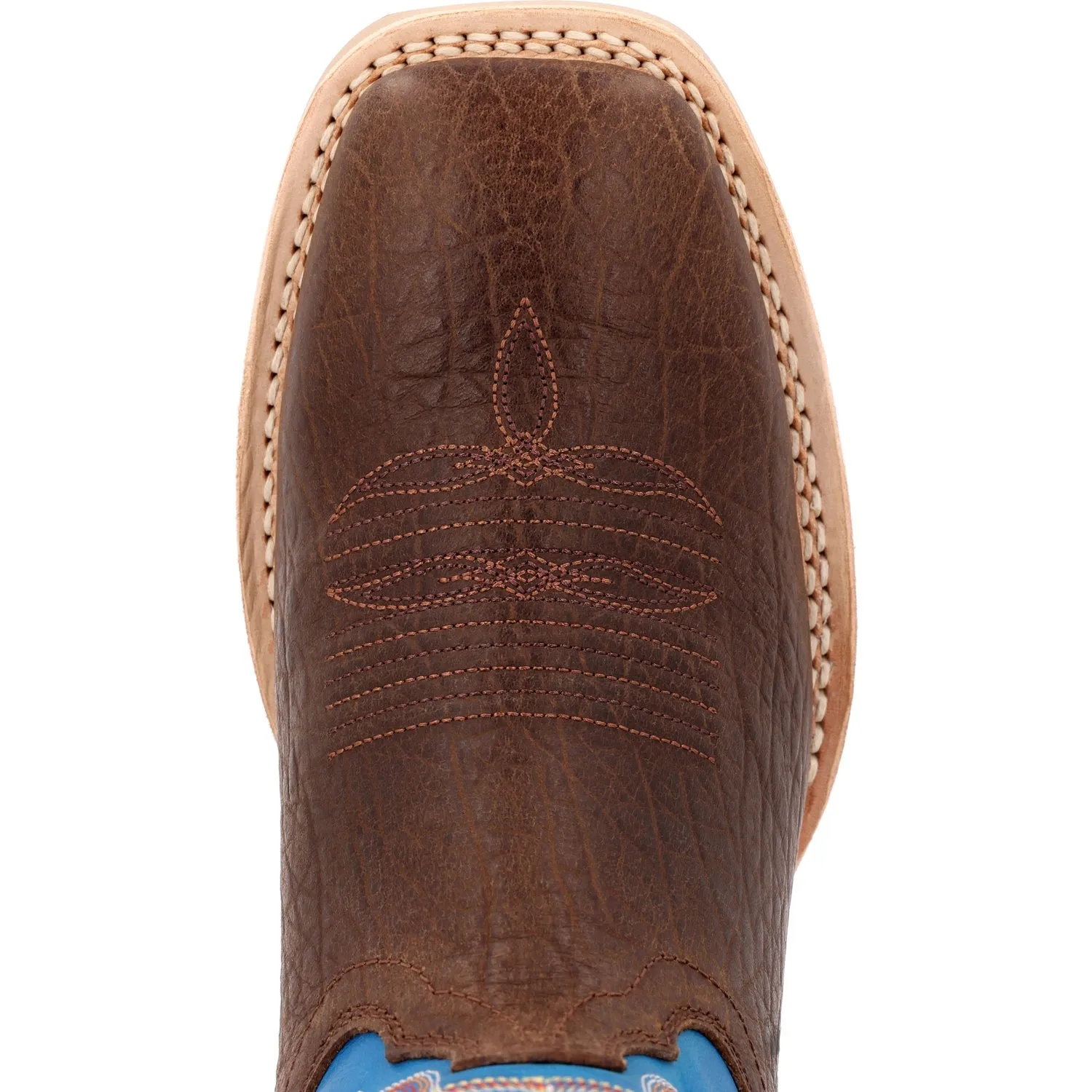 Durango Mens Rebel Pro Bay Brown/Brilliant Blue Leather Cowboy Boots