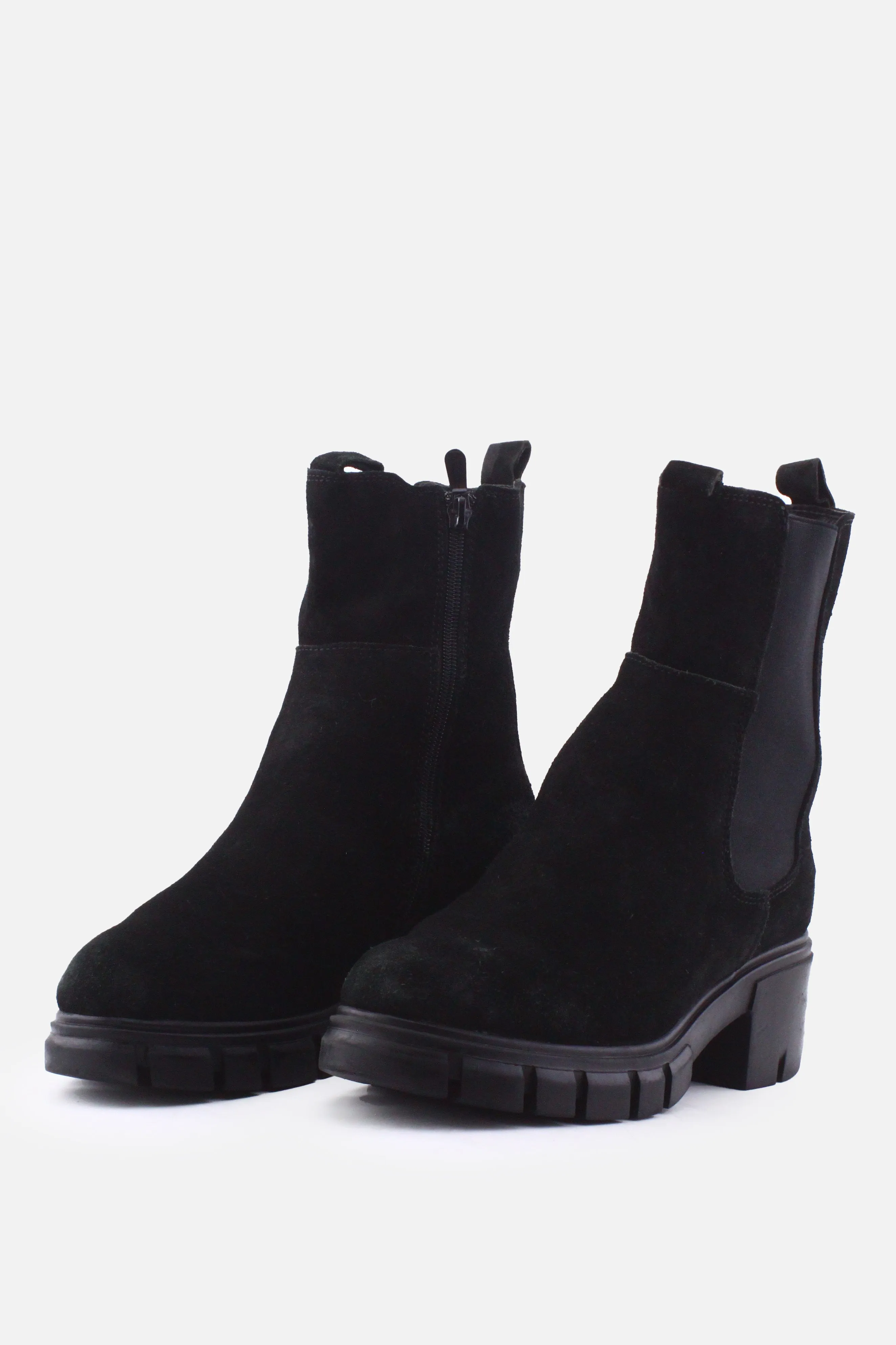 European Brand Zipper Stretchable Ankle Boots | Suede