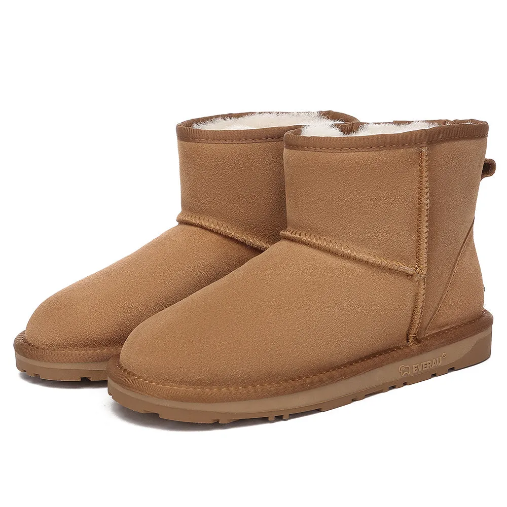 EVERAU UGG Sheepskin Wool Ankle Boots Mini Classic Suede #EA3132