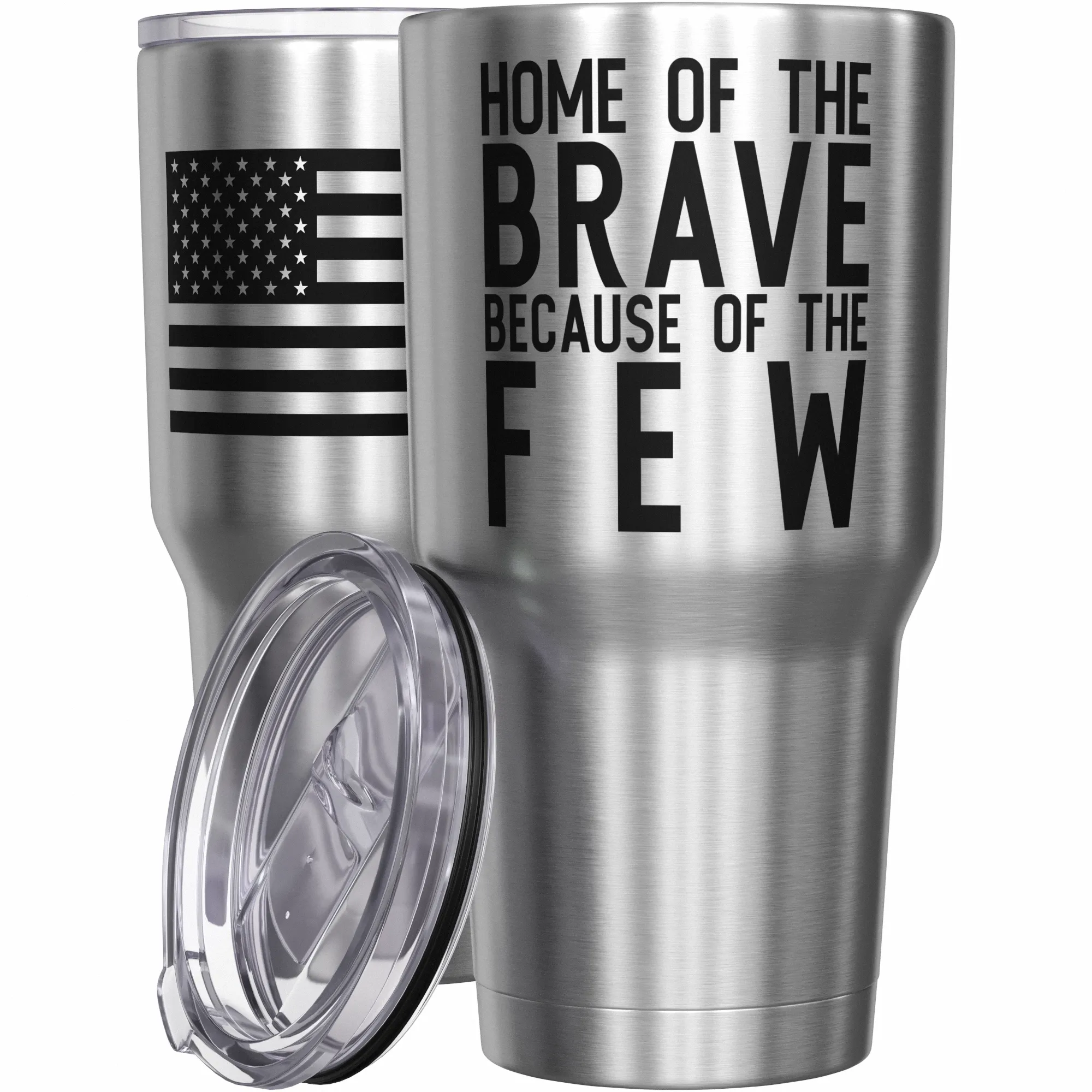 Home of the Brave   American Flag Stainless Steel Tumbler