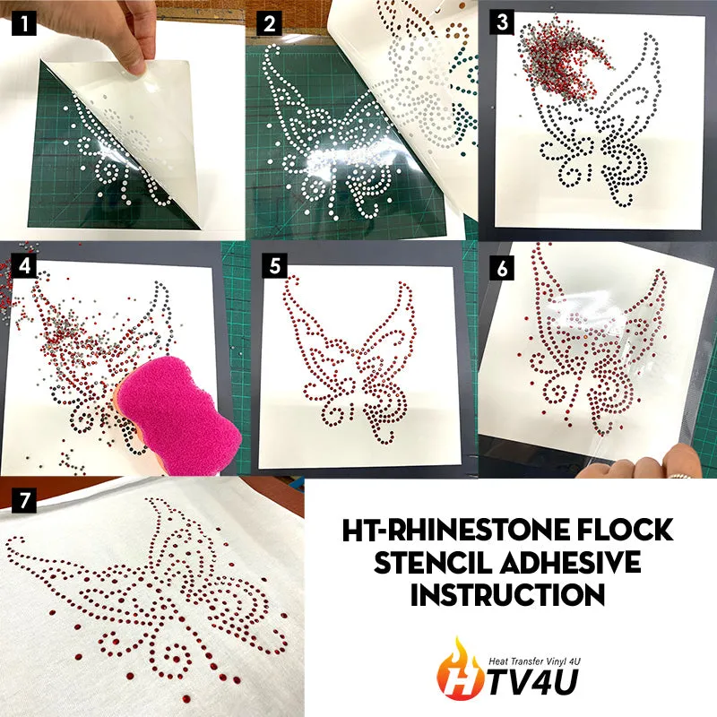 HT-Rhinestone Flock Stencil Adhesive 20" Roll (Yard)