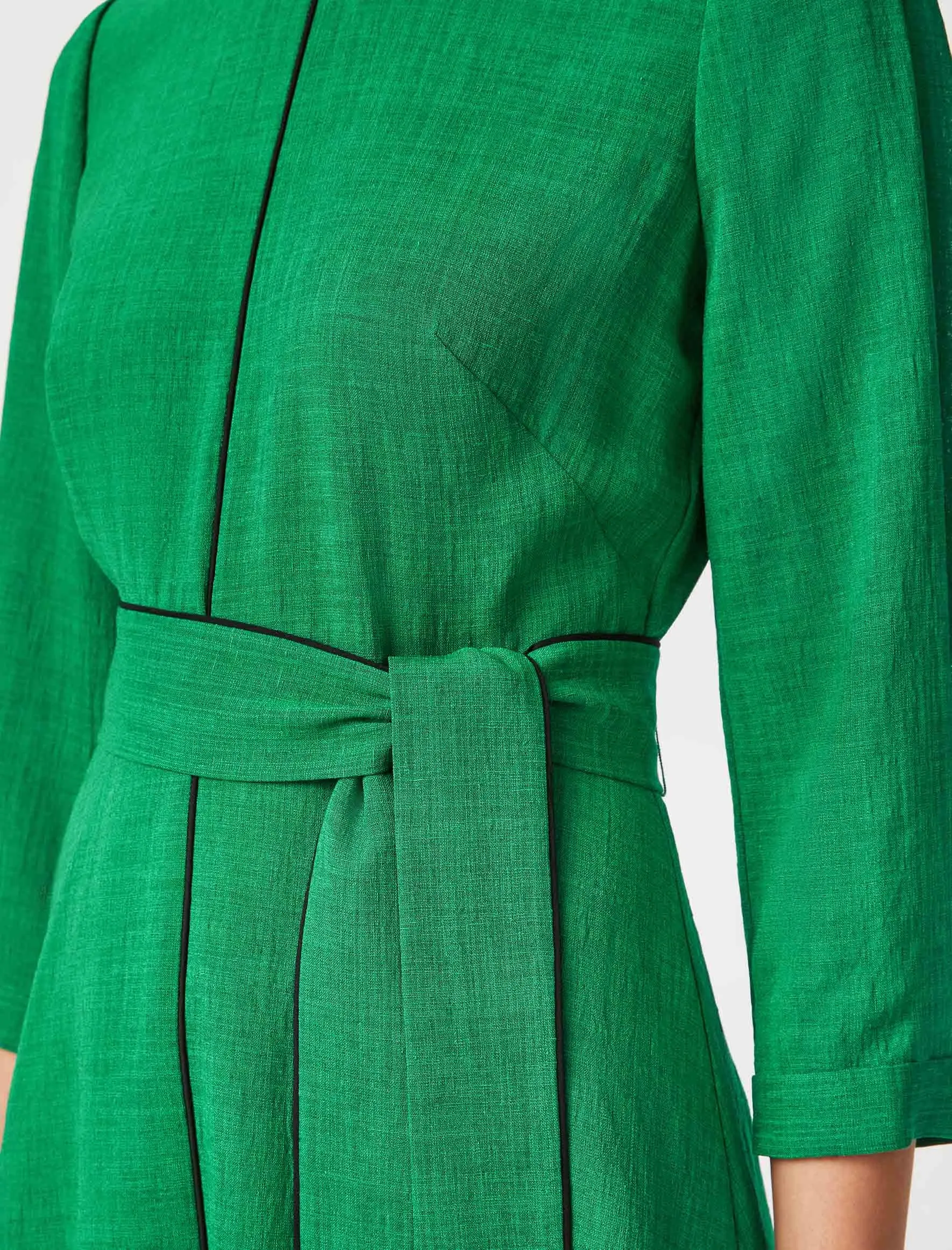 Isabel 3/4 Sleeve Knee Length Dress - Emerald Green