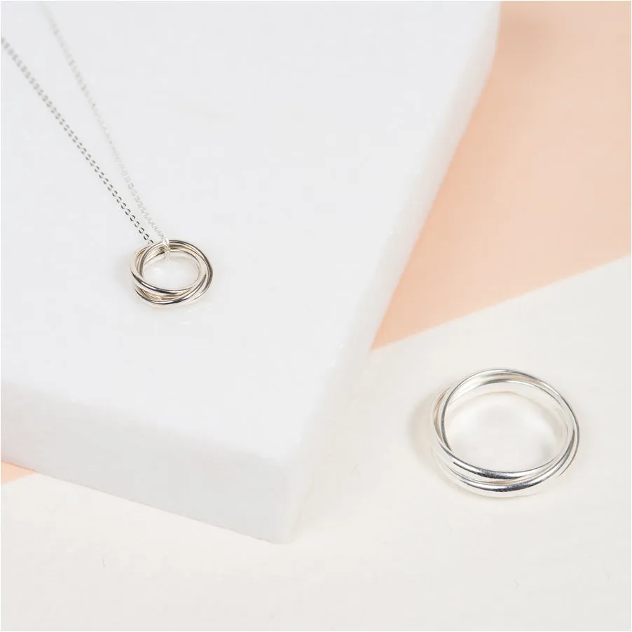 Knightsbridge Sterling Silver Russian Wedding Ring Pendant