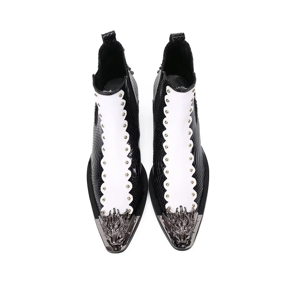 LavishCroc Leather Chic Ankle Boots