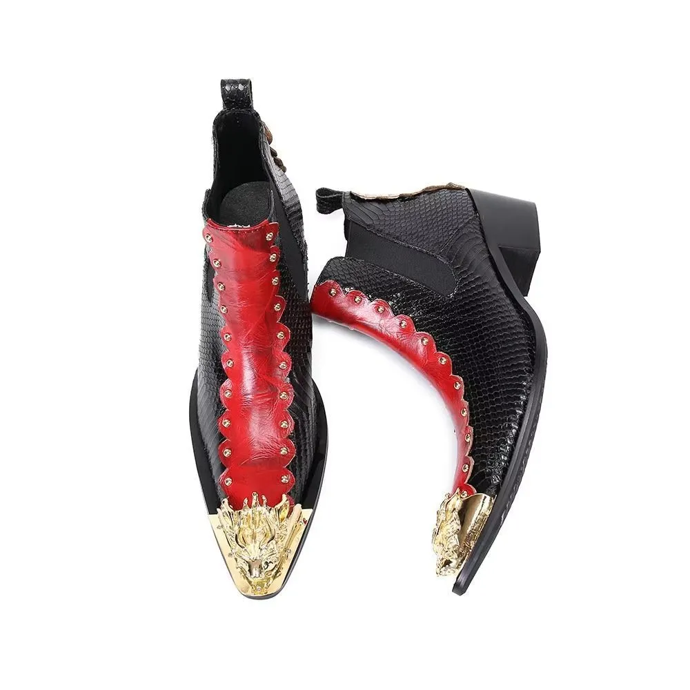 LavishCroc Leather Chic Ankle Boots