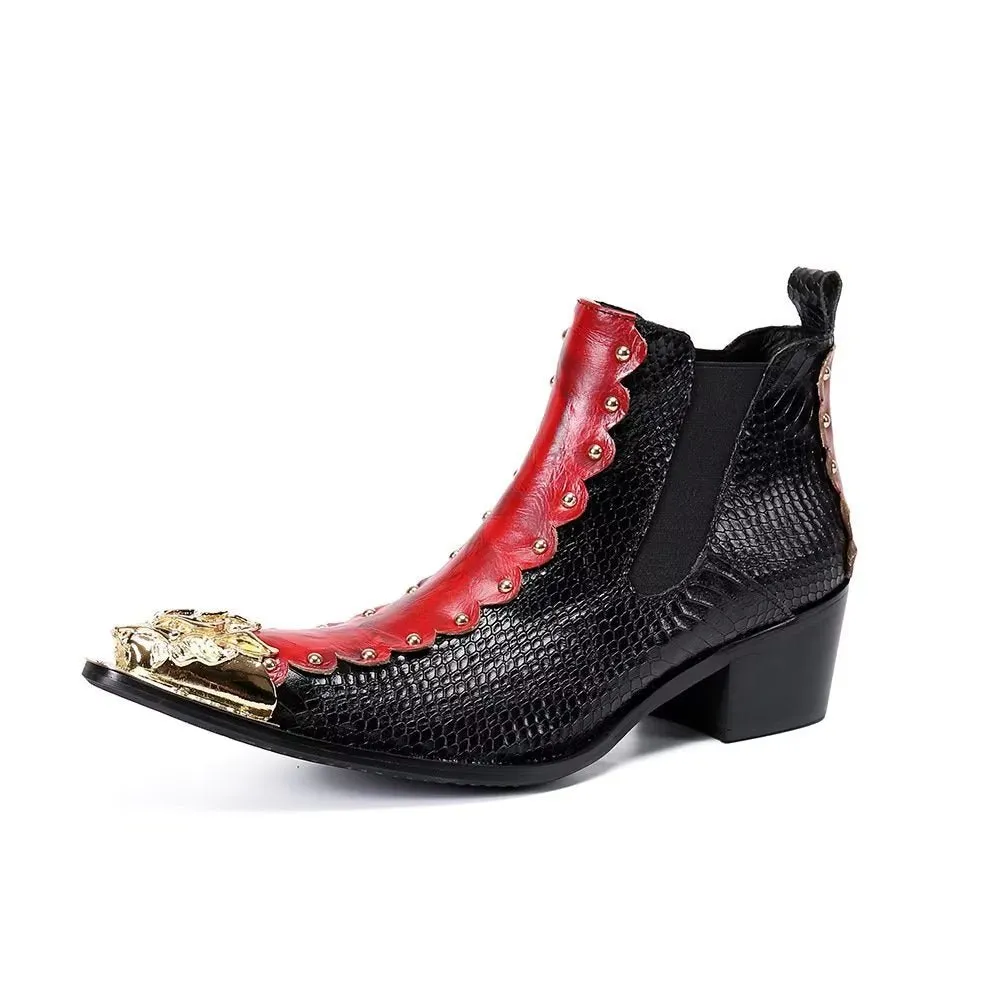 LavishCroc Leather Chic Ankle Boots