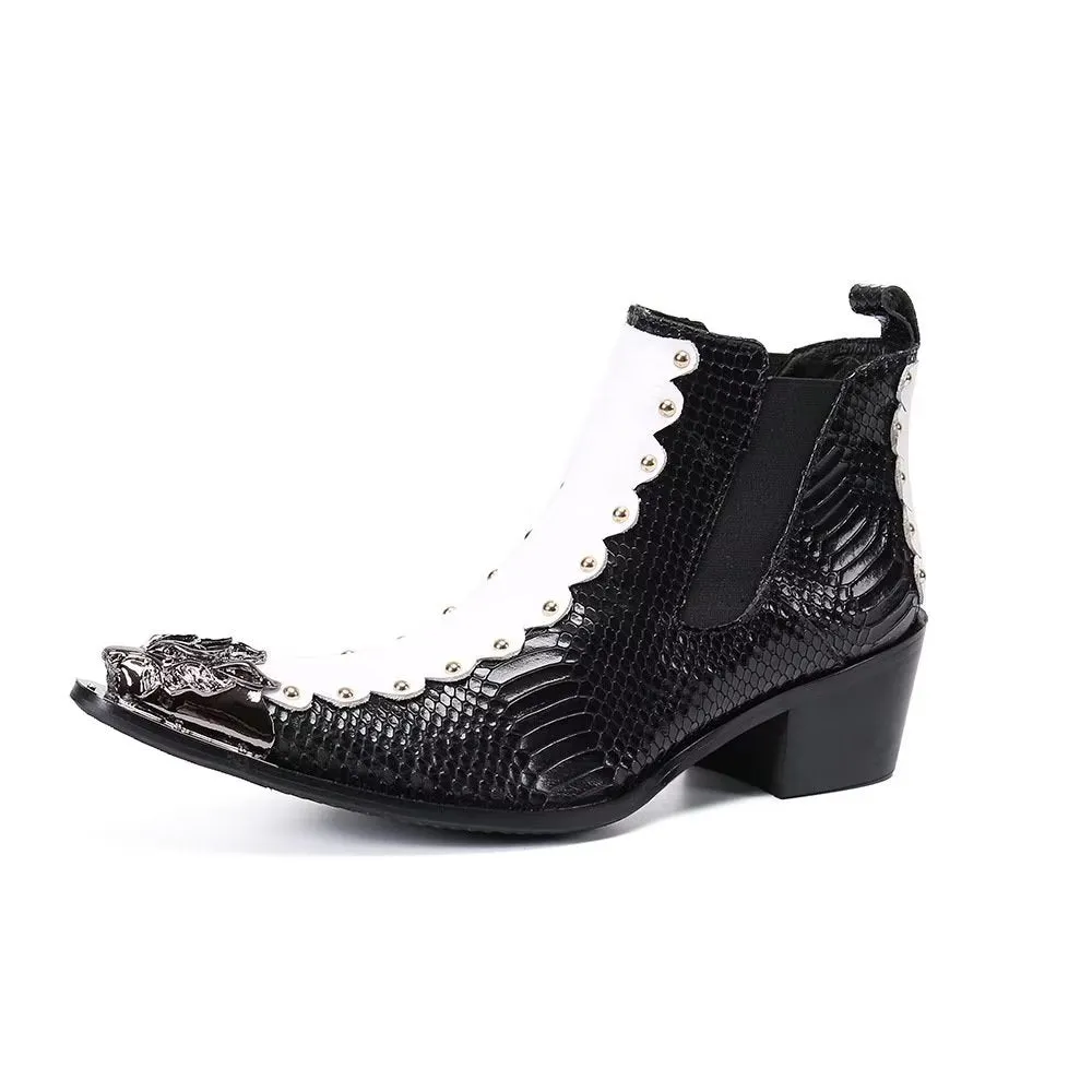 LavishCroc Leather Chic Ankle Boots
