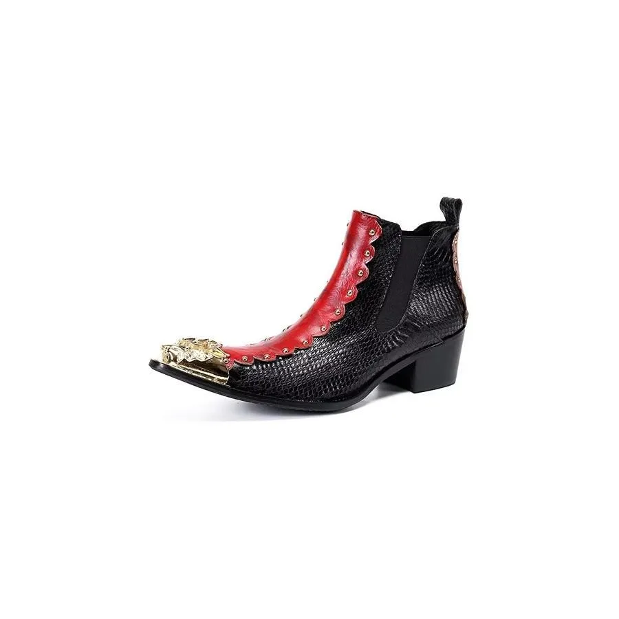 LavishCroc Leather Chic Ankle Boots