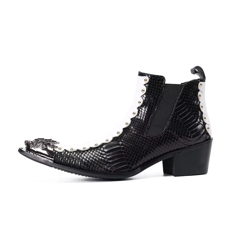 LavishCroc Leather Chic Ankle Boots