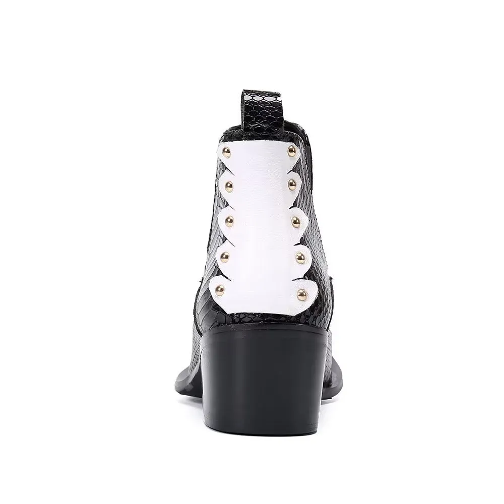 LavishCroc Leather Chic Ankle Boots
