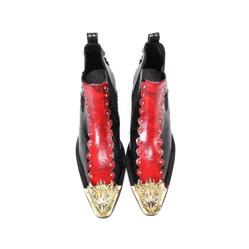 LavishCroc Leather Chic Ankle Boots
