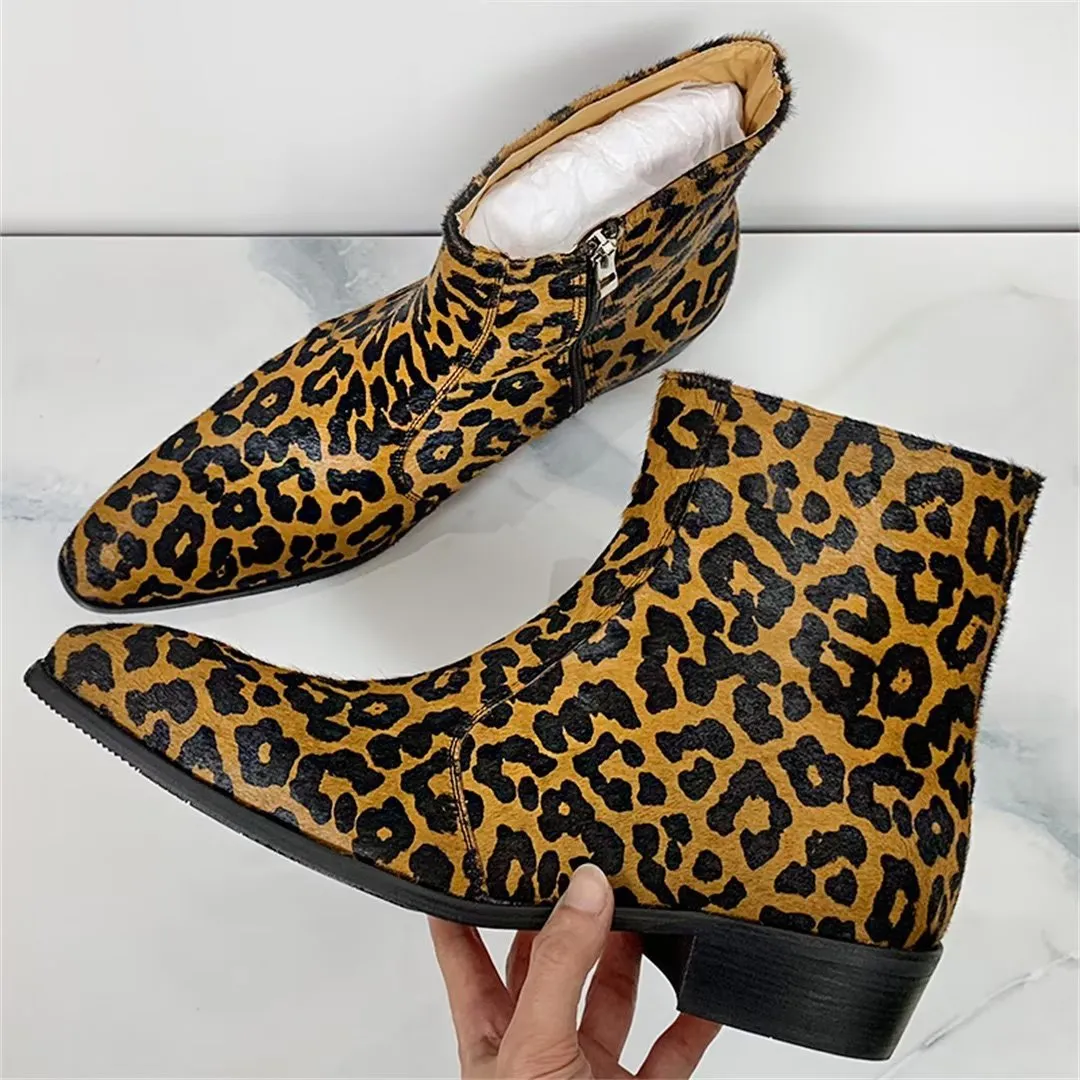 LeatherLuxe Genuine Ankle Boots with Pointed Toe 1