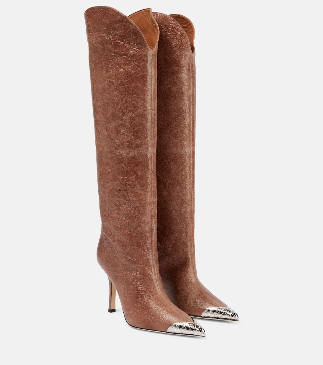 Nadia knee-high leather boots Paris Texas, brown