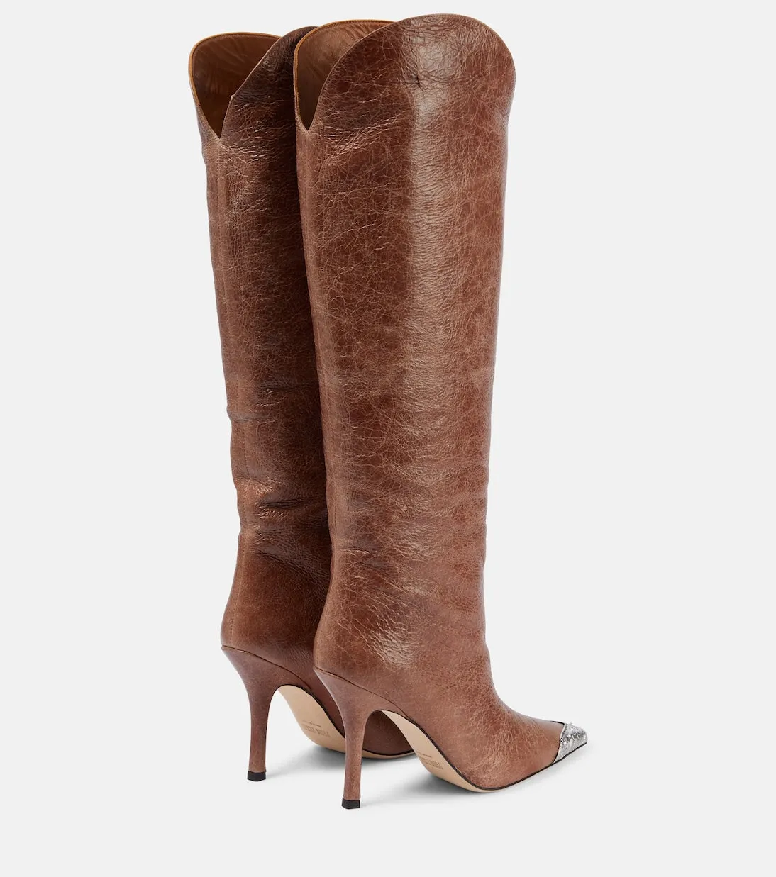 Nadia knee-high leather boots Paris Texas, brown