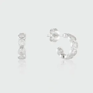 Ortigia Mini Moissanite & Silver Hoop Earrings