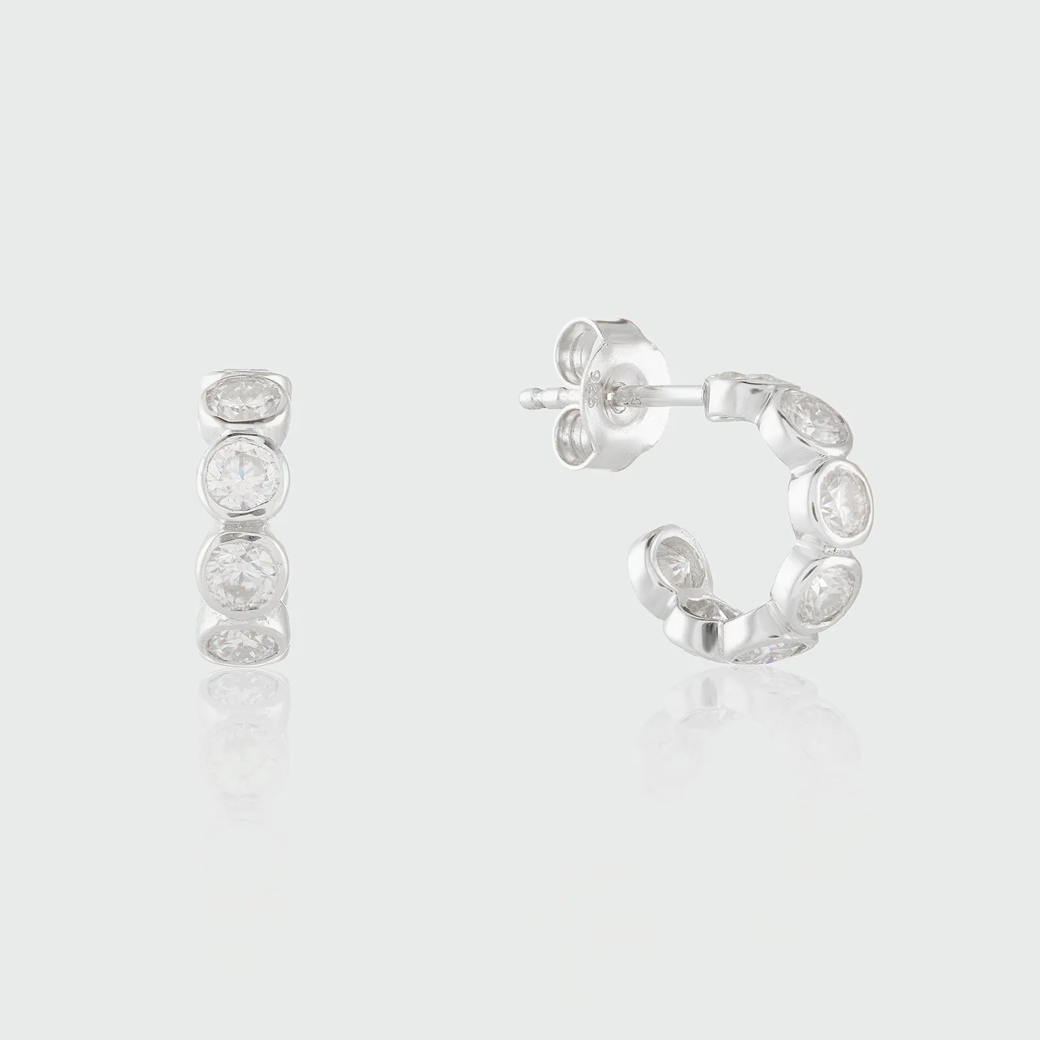 Ortigia Mini Moissanite & Silver Hoop Earrings