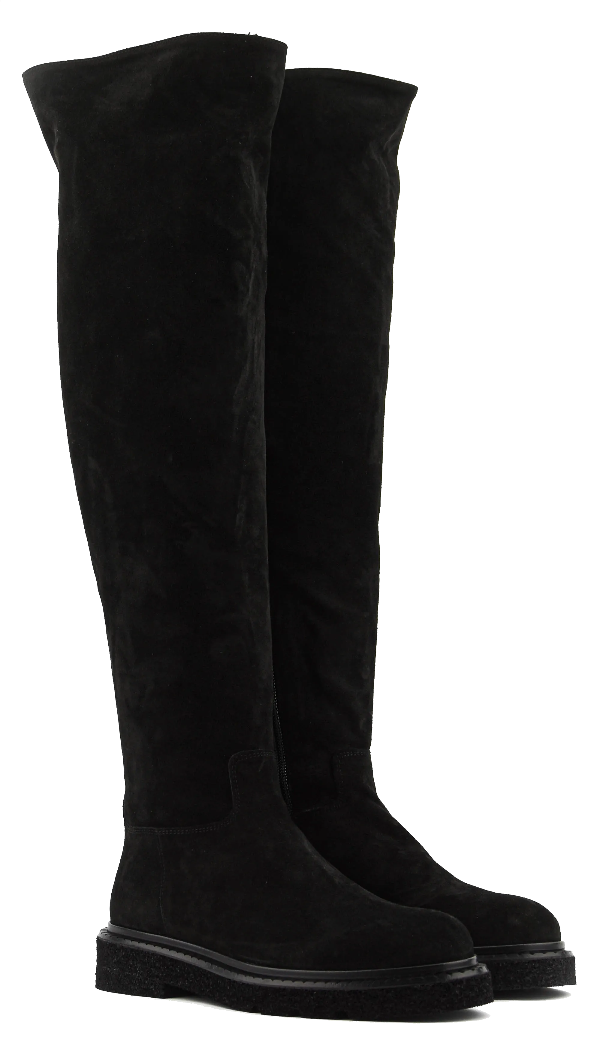 Paul Warmer Amina Black Suede Knee-High Boots for Women