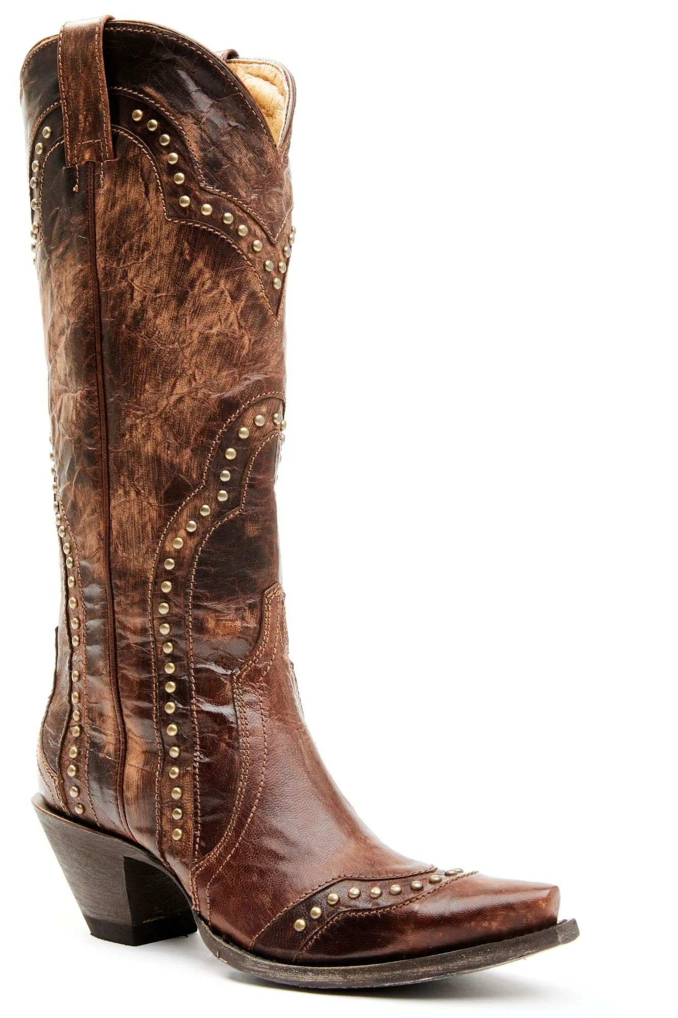 Rite-Away Brown Western Boots - Snip Toe