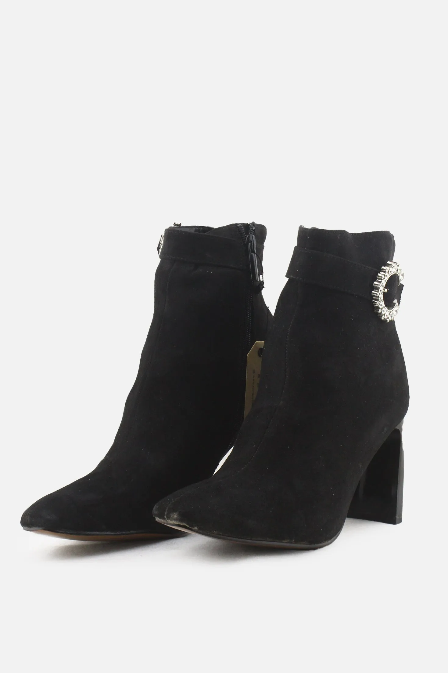 Sfera Zipper Block Heels Ankle Boots | Suede