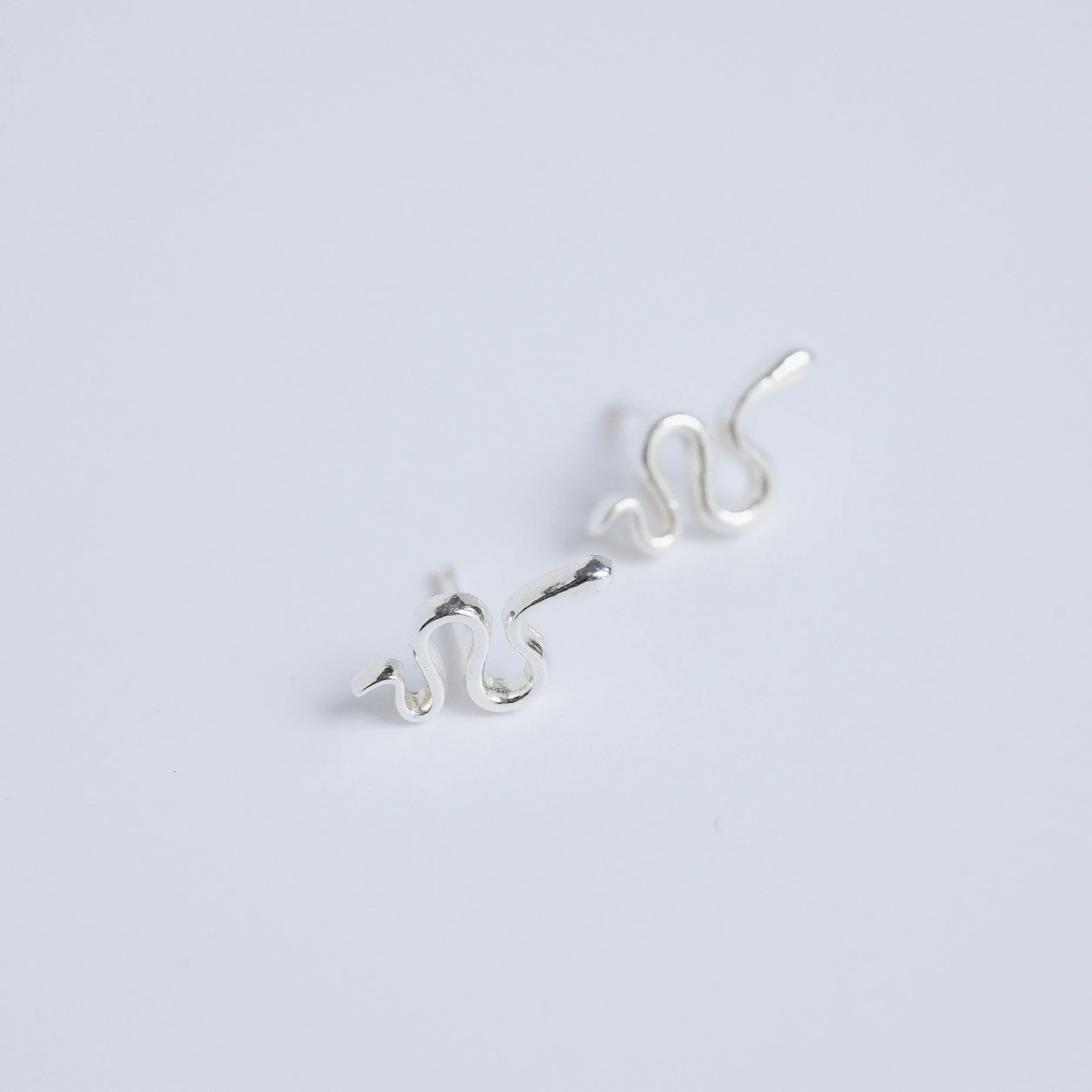 Sterling Silver Snake Stud Earrings