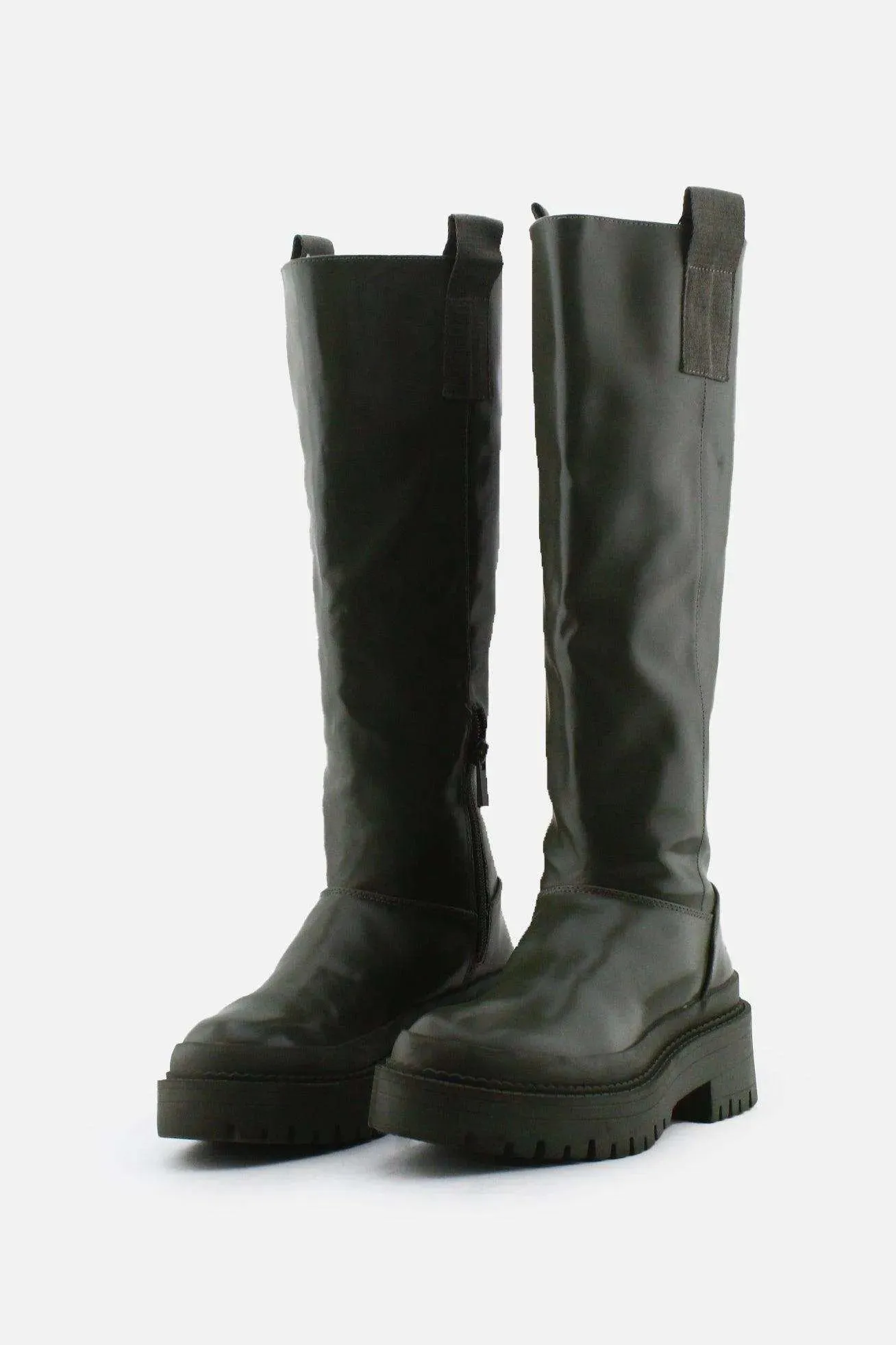 Stradivarius Zipper Knee High Boots | 100% Authetic Leather