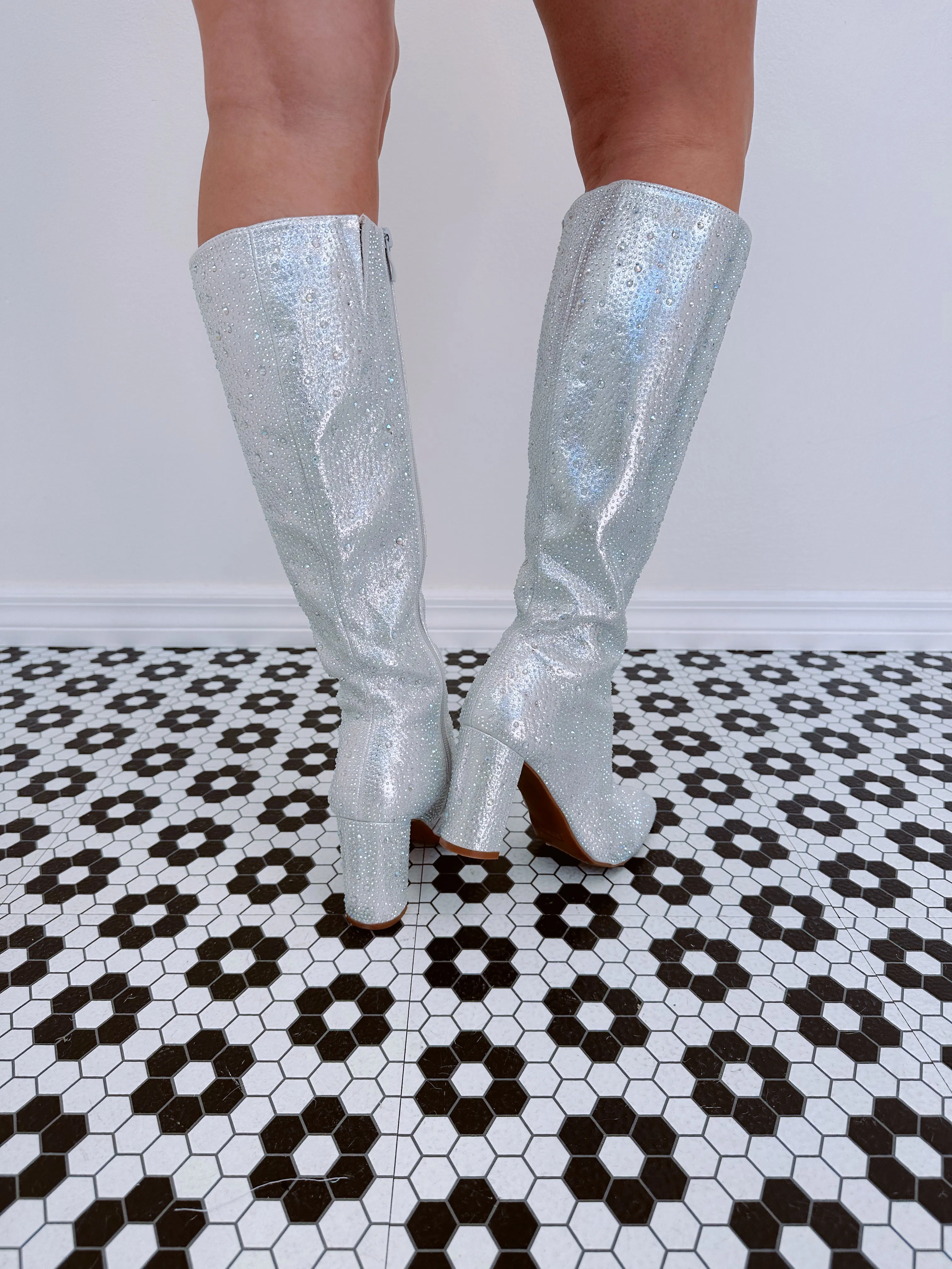 Strut Your Stuff Rhinestone Knee High Boots- 3 Colors