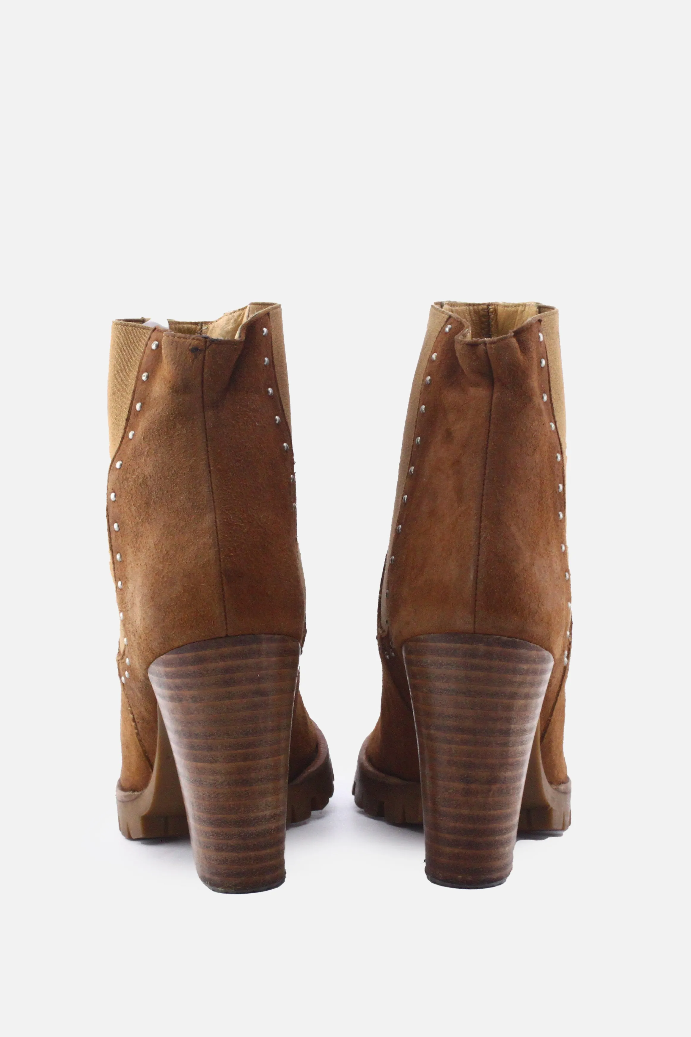 The Kooples Stretchable Block Ankle Boots | Suede
