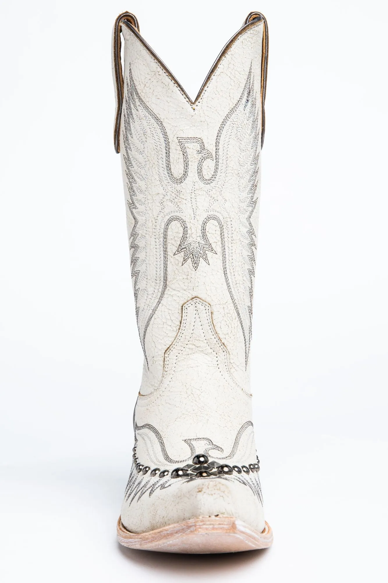 Trouble White Western Boots - Snip Toe
